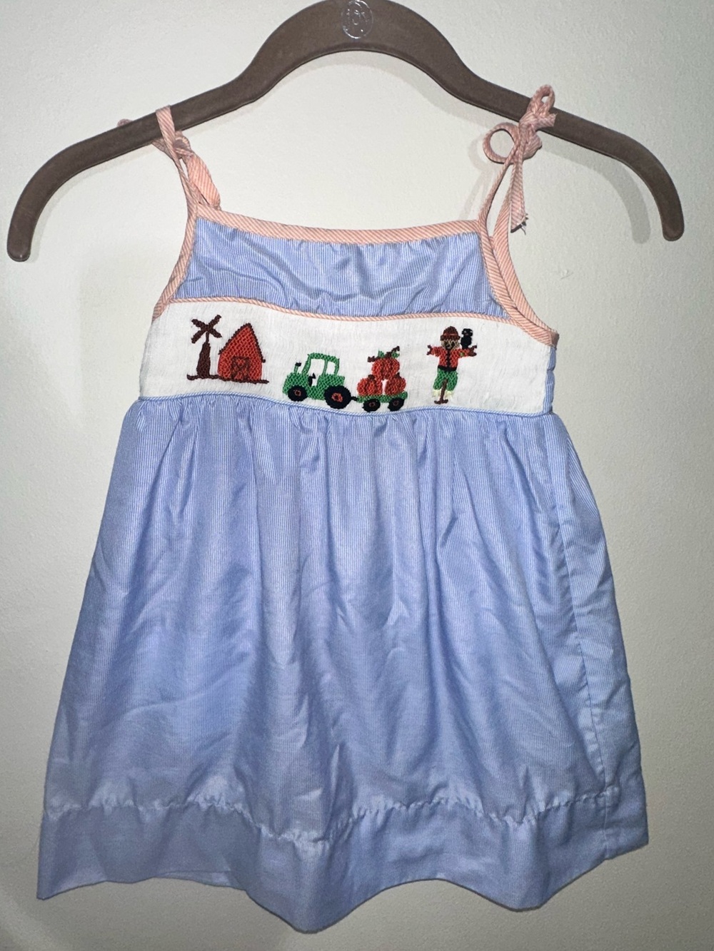 {babeeni} Light Blue Smocked Farm Scene Girls' Sundress